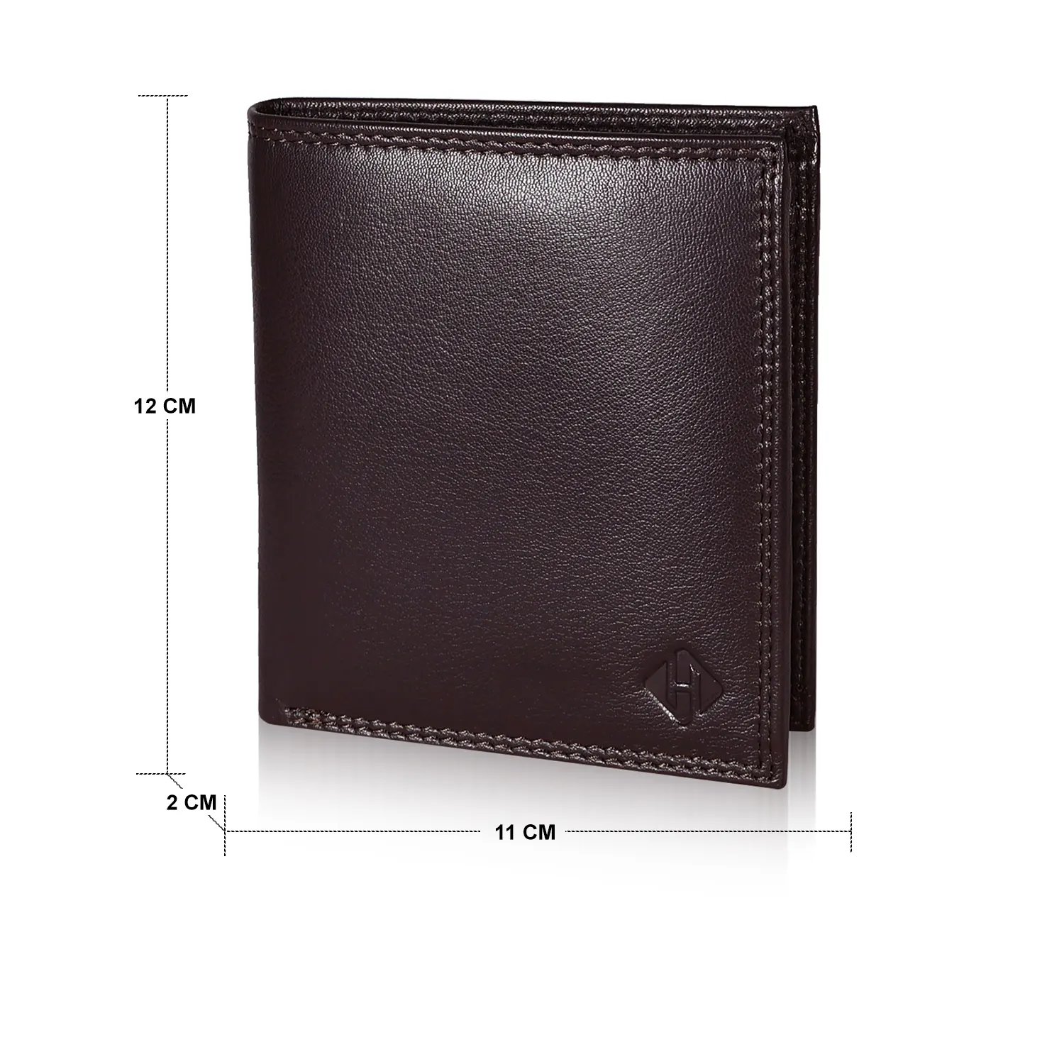Dark Brown Vertical Leather Wallet with Card Strap & Coin Pocket | SKF-W-1337BR - Image 2