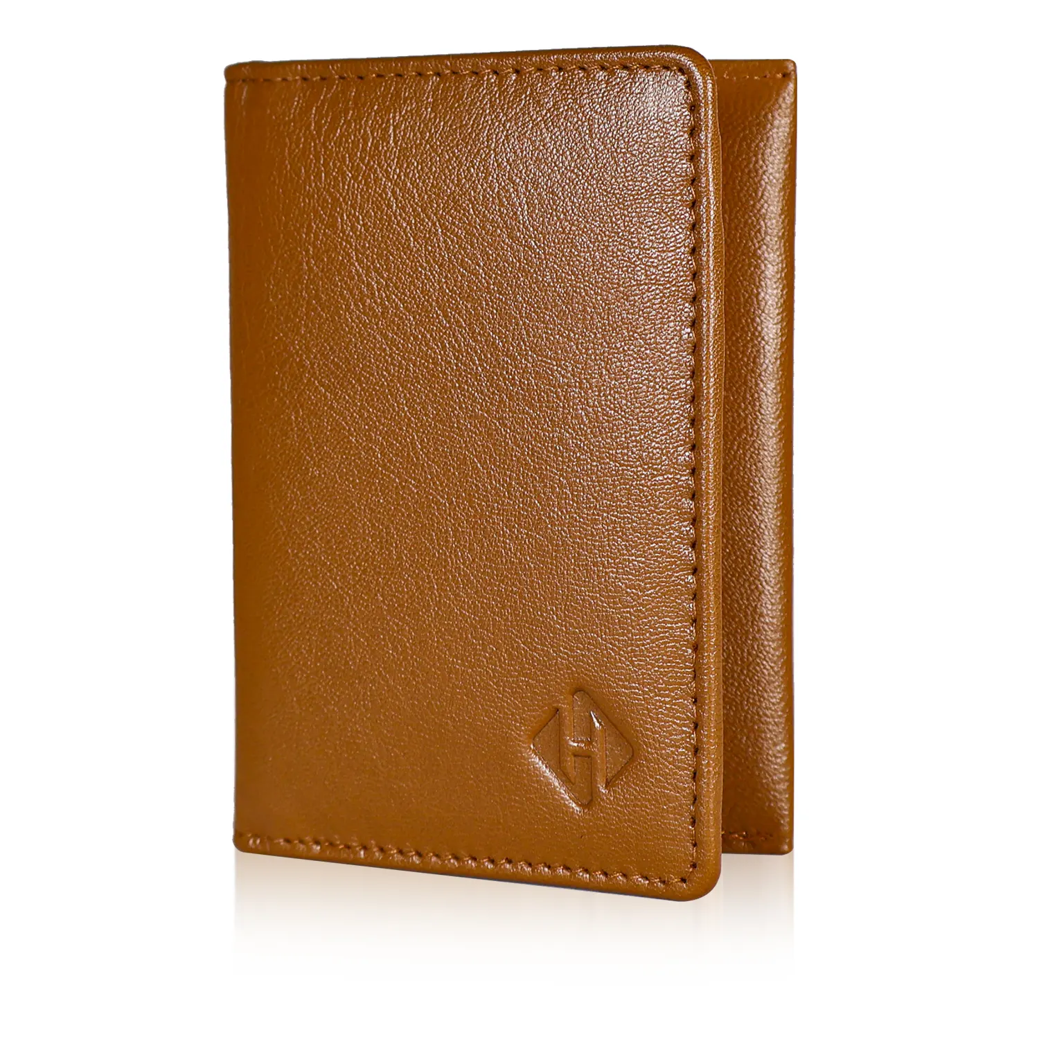 Tan Slim Leather Bifold Card Holder Wallet | SKF-W-1331TN - Image 2