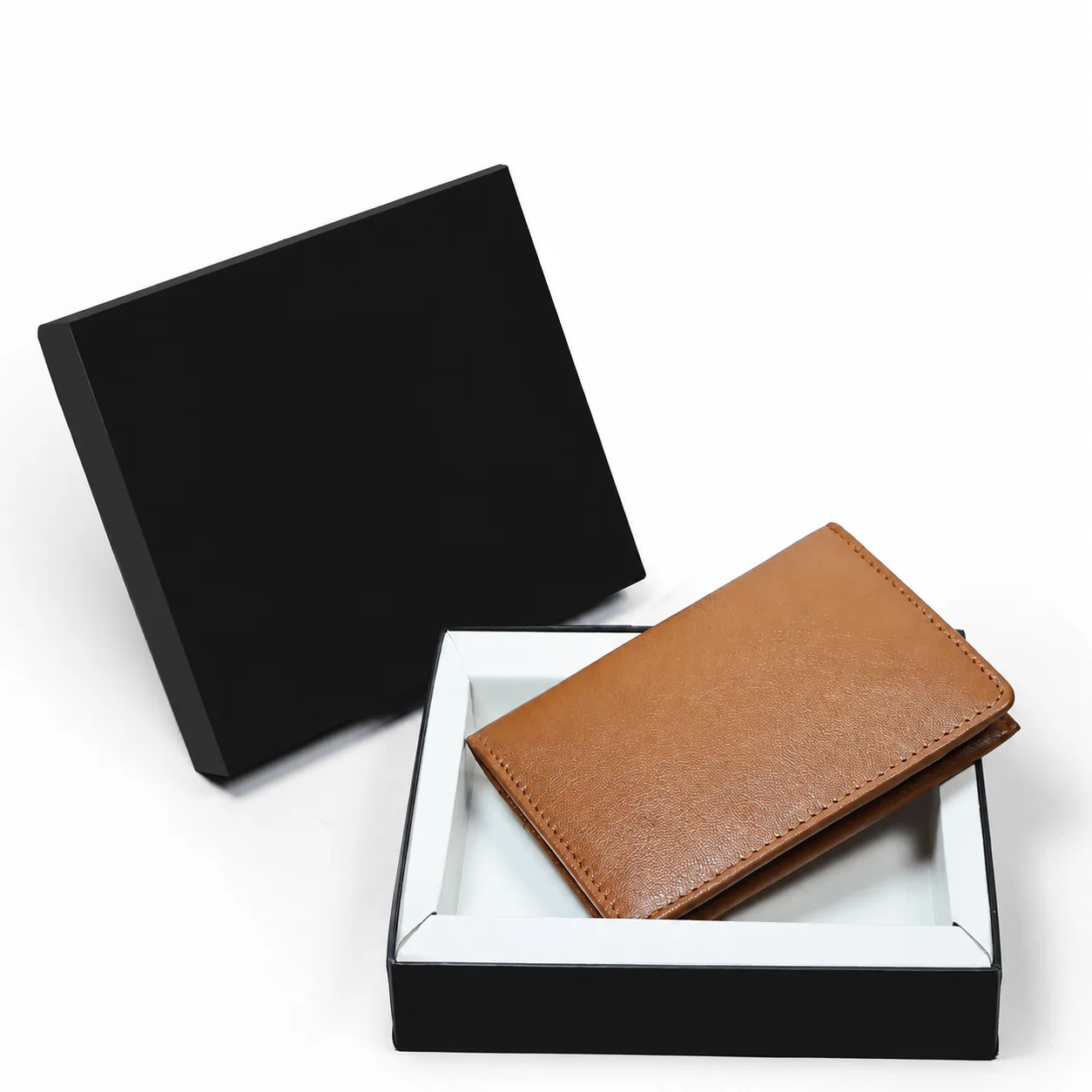 Tan Slim Leather Bifold Card Holder Wallet | SKF-W-1331TN - Image 5