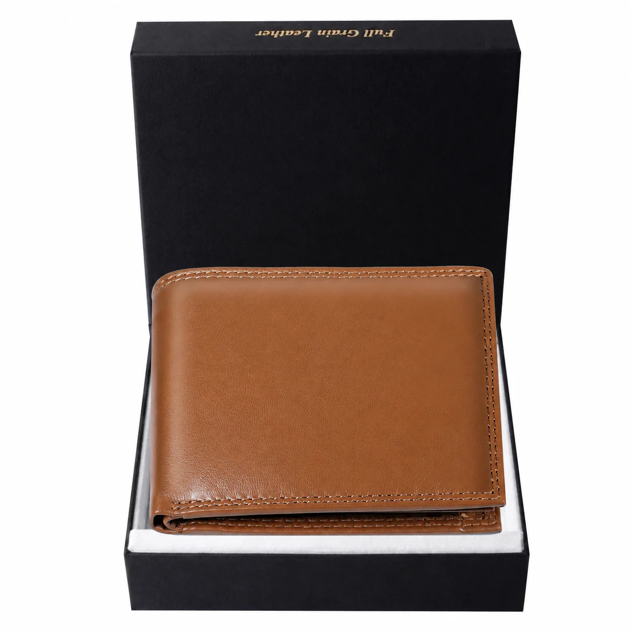 Wholesale Tan Leather Bifold Wallet with Coin Pocket | SKF-W-1334TN - Image 5